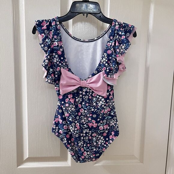 Rufflebutts Butterfly Sleeve One Piece Swimsuit Moonlit Meadow Girls Size 10 - Picture 10 of 14